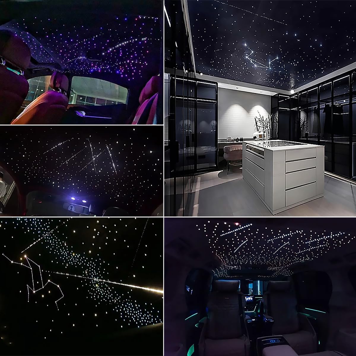 Luces ópticas de fibra óptica de 16 W con control de aplicación, música y centelleo, 3354M