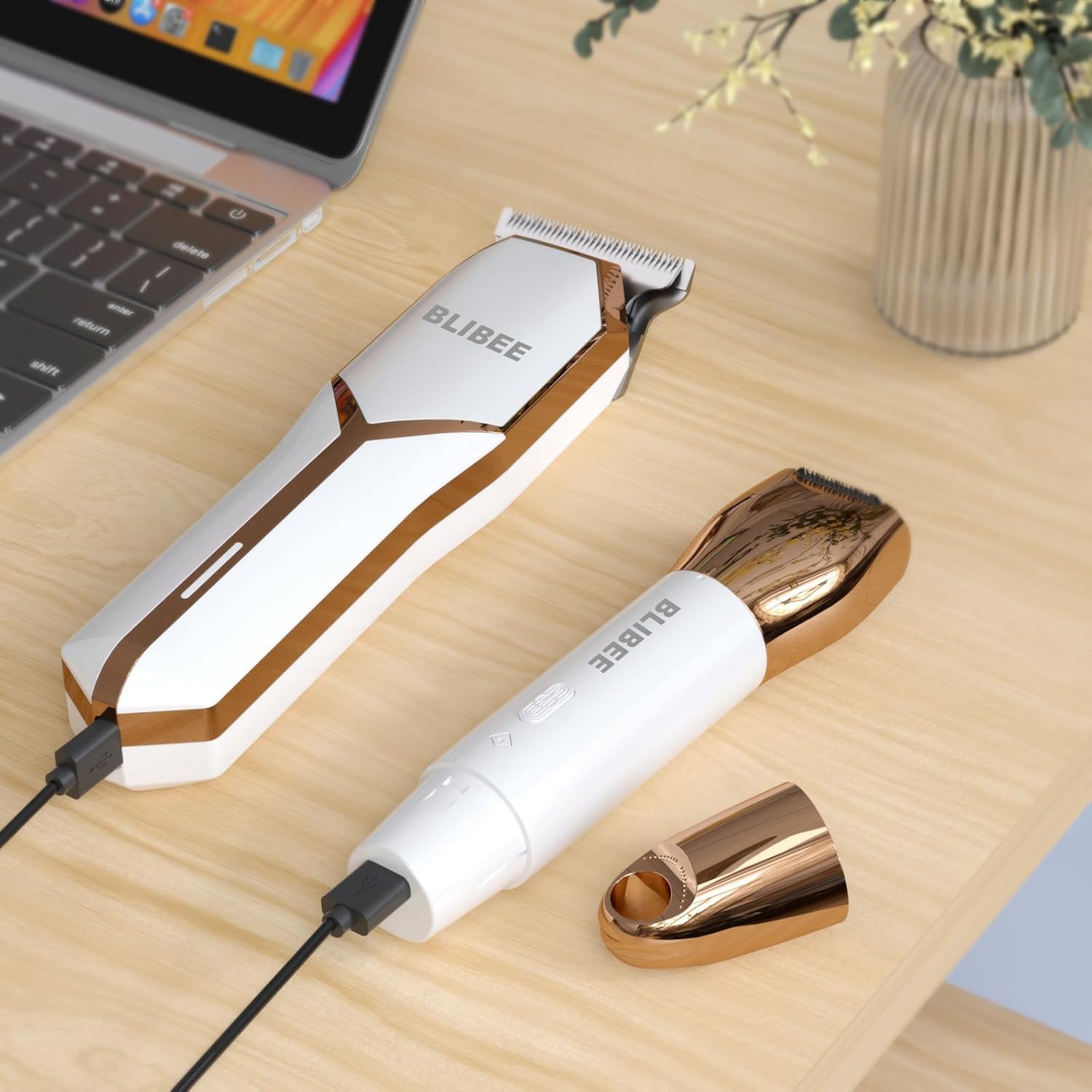 BLIBEE Cortapelos y recortadora de bikini para mujer, cortaúñas eléctricas impermeables y juego de recortadora de bikini 4 en 1, recortadora de pelo