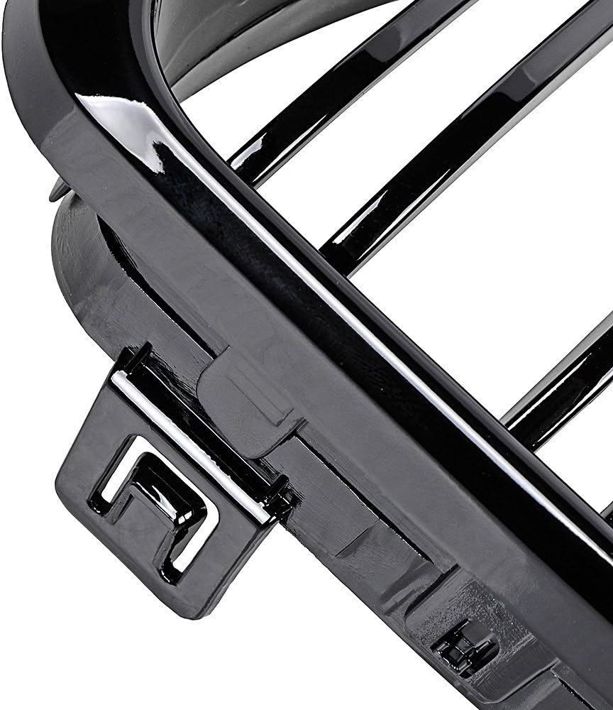 Astra Depot Parrilla de riñón de parachoques delantero negro brillante compatible con BMW Serie 1 E81 E82 E87 E88 2007-2011