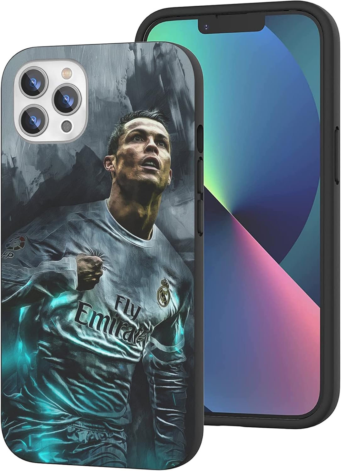 Superstar Fashion – Funda protectora de silicona suave de TPU para iPhone 13 Pro Max, absorción de golpes (súper famoso-Ronaldo-Star-8)
