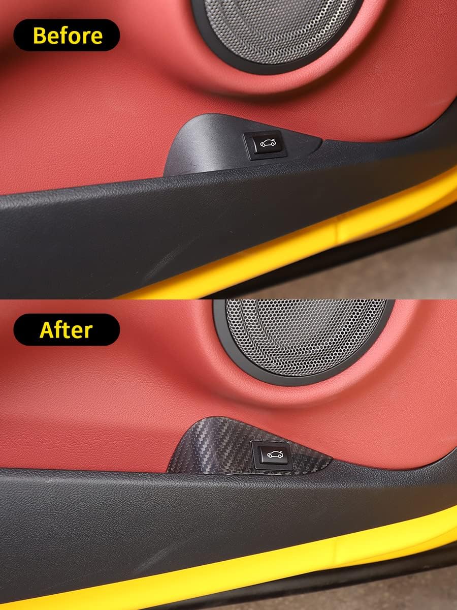Marco protector decorativo para interruptor de maletero de automóvil, borde de fibra de carbono real, apto para Toyota Supra GR A90 A91 MK5