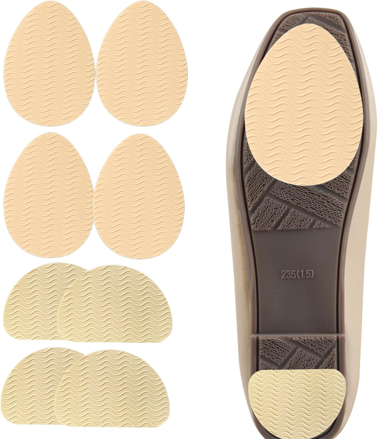 2 pares de almohadillas antideslizantes para zapatos, protectores adhesivos de suela de zapatos, agarre de gel de silicona en la parte inferior de