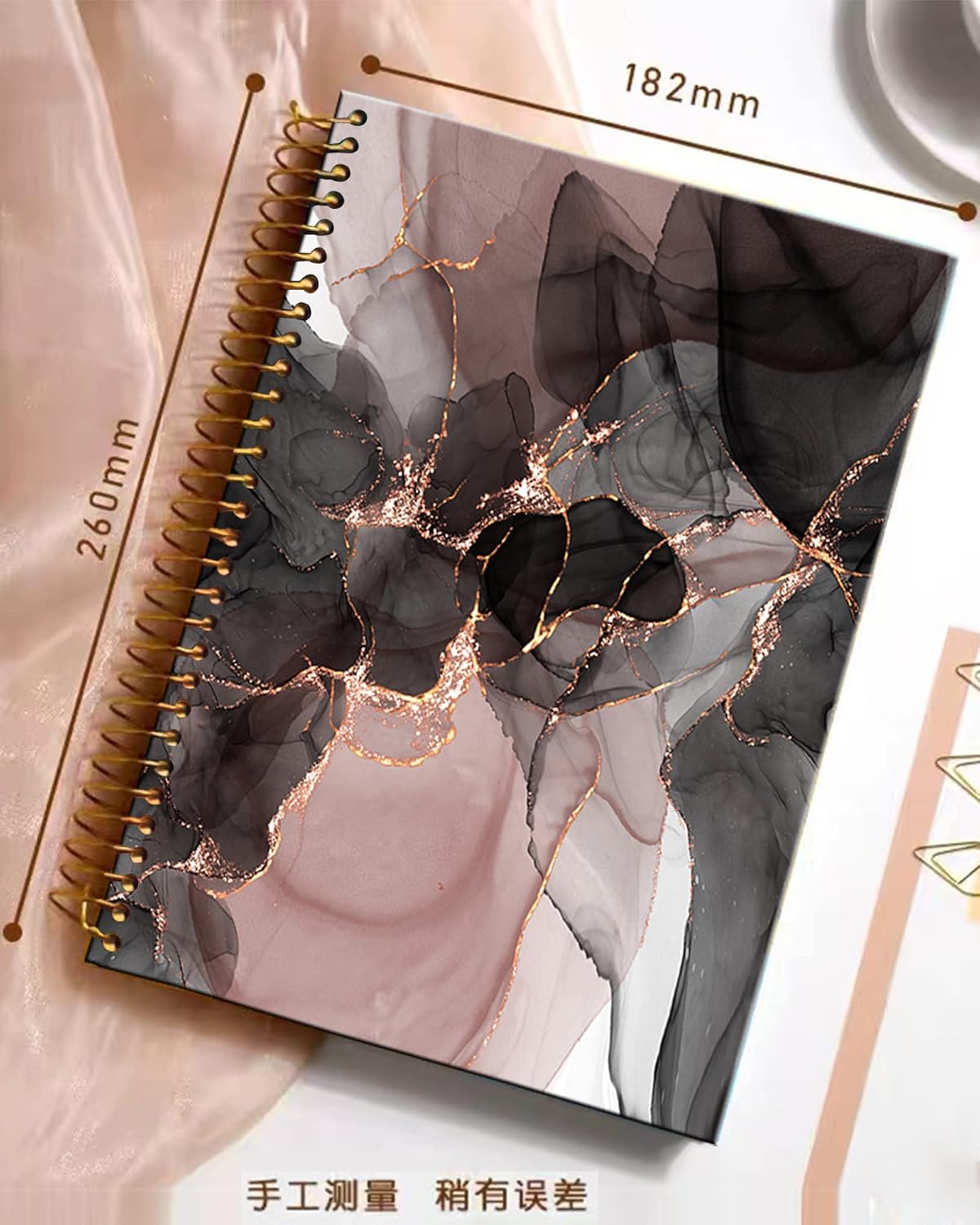 iampanda Cuaderno de diario en espiral, encuadernación fuerte de doble alambre con papel de primera calidad para niñas y mujeres, 60 hojas de mármol