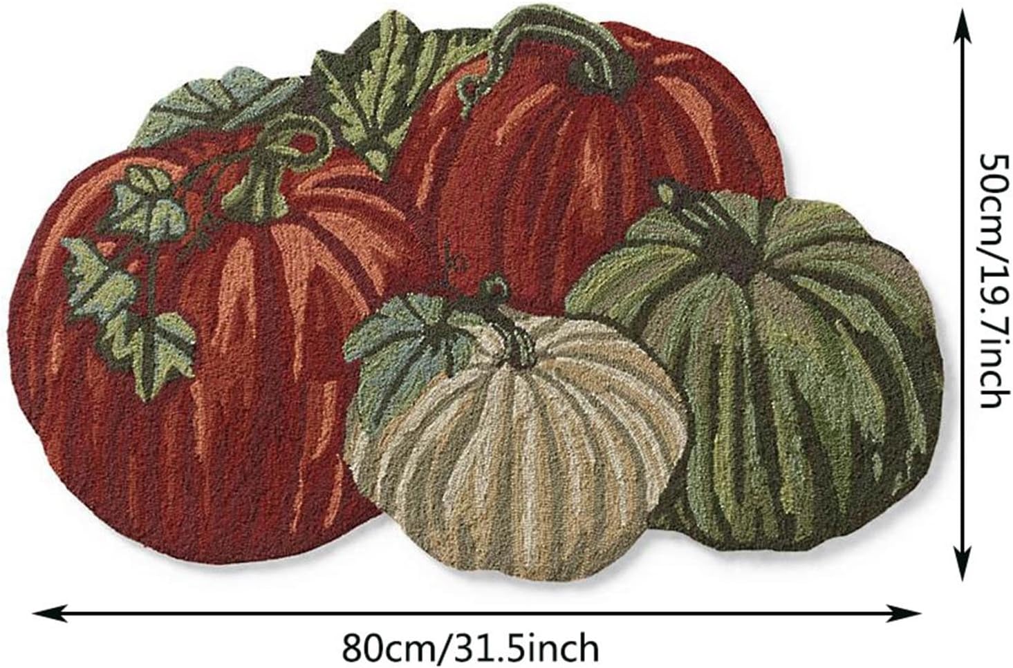 FRJINIE Alfombra de calabaza de otoño, 31 x 22 pulgadas, antideslizante, lavable, tapete de bienvenida, bonito tapete de Halloween, Acción de