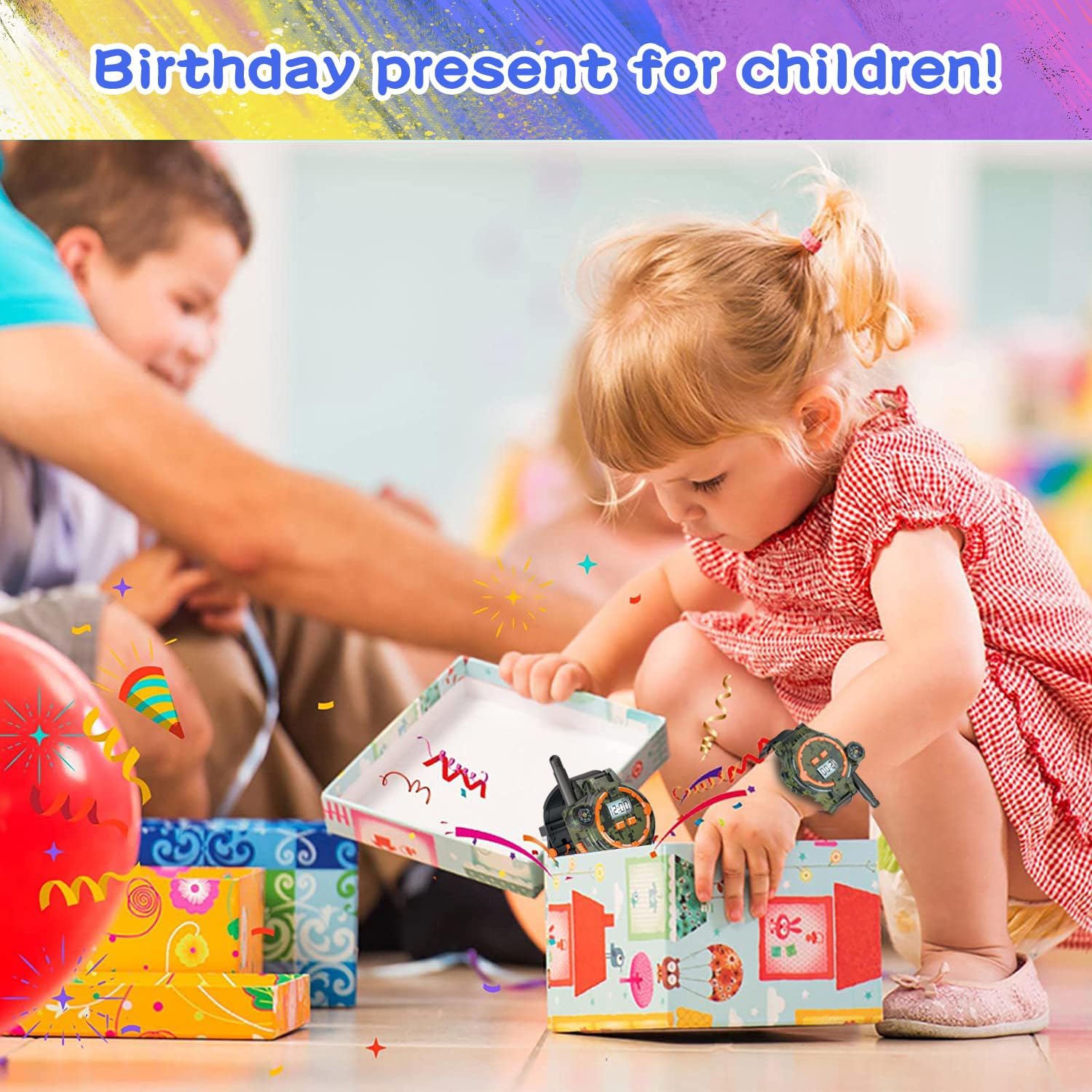 Walkie Talkies recargables para niños, radio Walky Talky con linterna para niños, juego al aire libre, interfono, regalos para niños y niñas (2