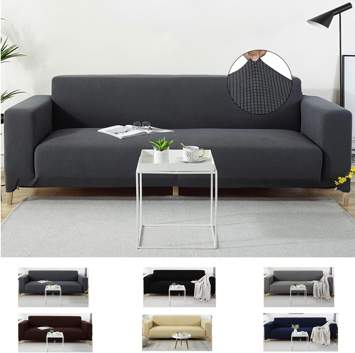 Stretch Sofa Covers Slipcovers, Terylene Anti-Slip Soft Couch Sofa Cover,Soft Elastic Furniture ProtectorsSuitable for Children, Dogs, Jacquard