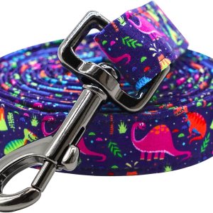 Lionheart glory Correa fuerte para perro, correas azules para perros con cómodo mango suave, correas de dinosaurio para perros pequeños, medianos y Lionheart glory Correa fuerte para perro, correas azules para perros con cómodo mango suave, correas de dinosaurio para perros pequeños, medianos y