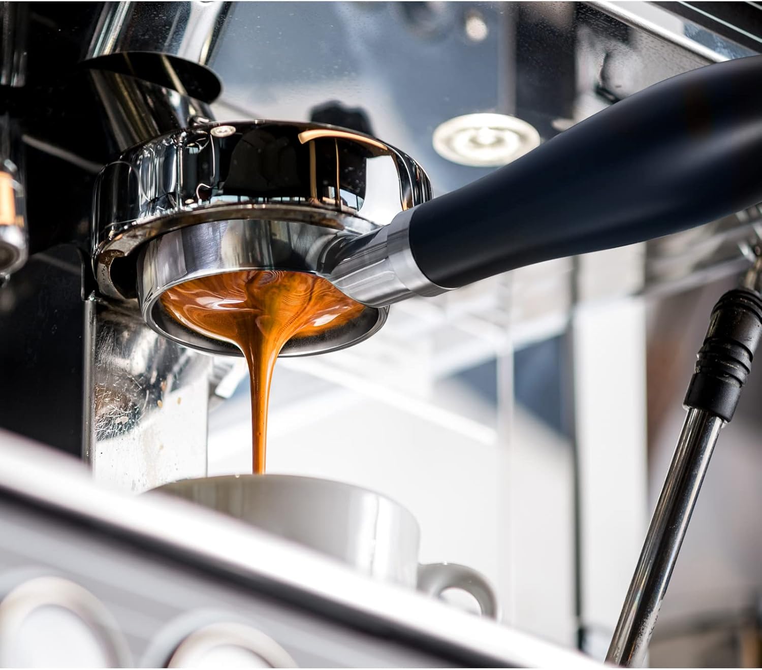 Portafiltro sin fondo de 2.283 in, portafiltro Pavant sin fondo desnudo se adapta a La Marzocco  Cesta de filtro incluida