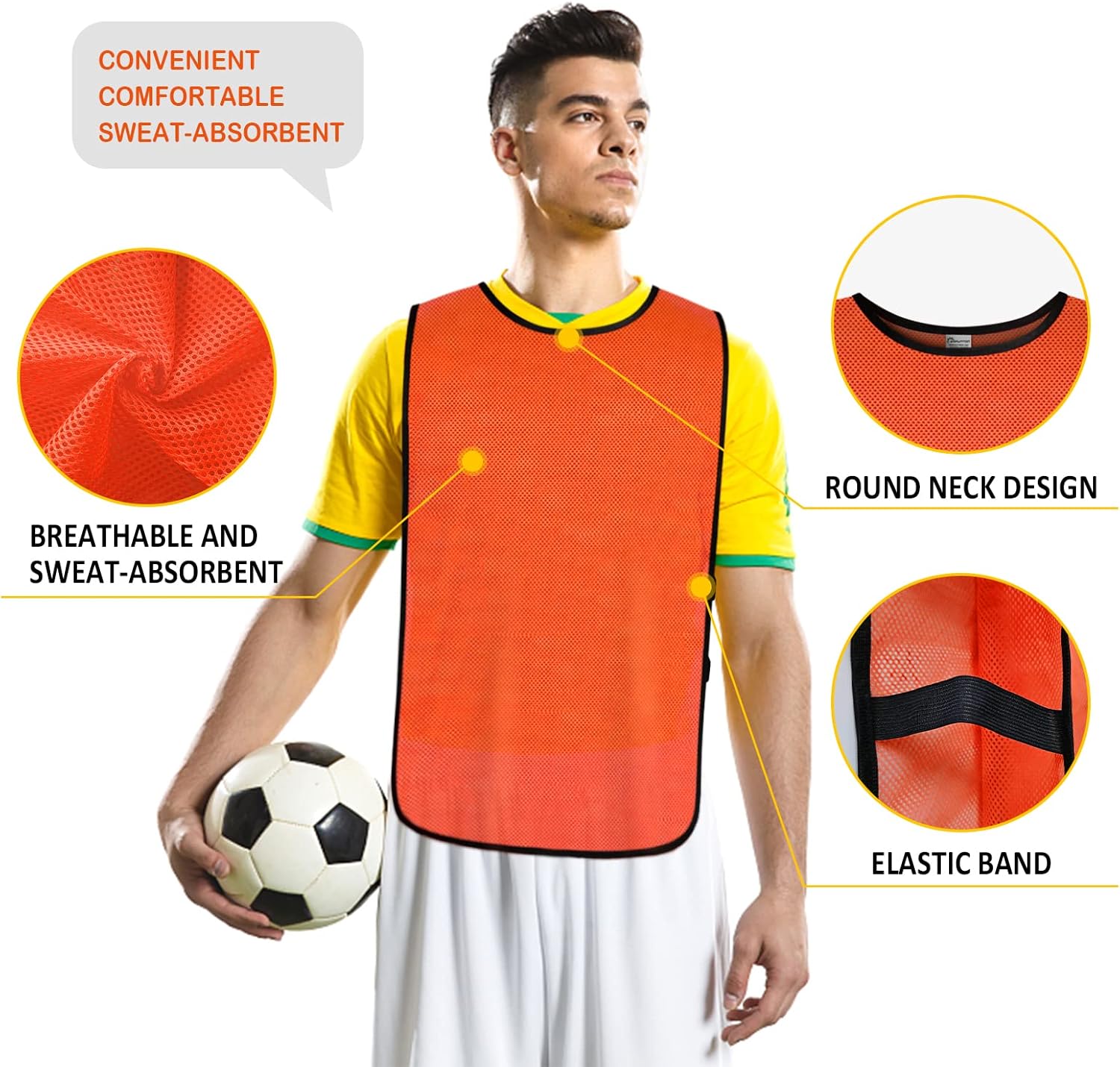 Chalecos de práctica de equipo de malla para niños, jóvenes, adolescentes y adultos para deportes (12 jerseys)