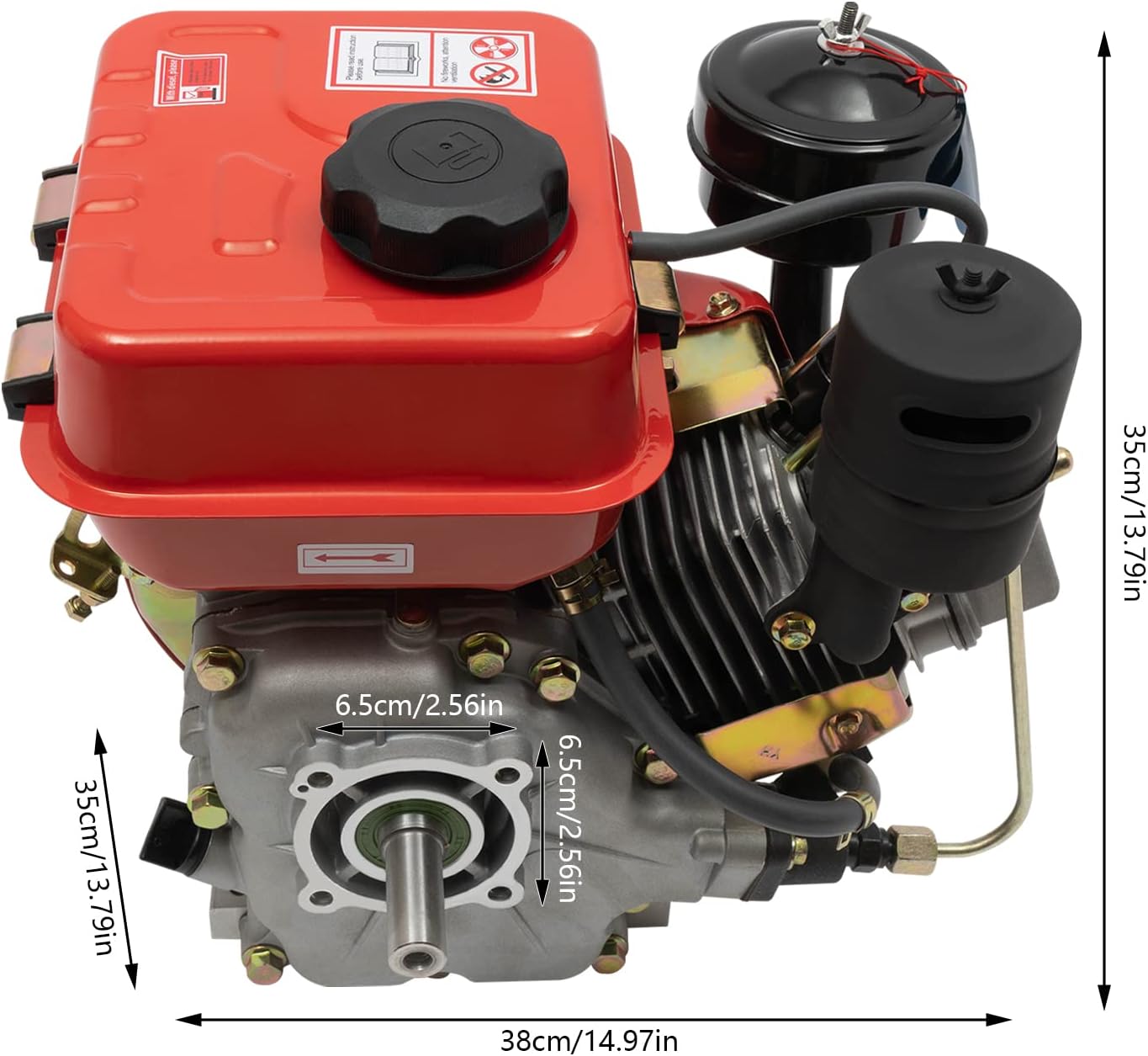 QUEWATSA Motor diésel de 4 tiempos, motor Go Kart de 2.2kW, motor monocilíndrico refrigerado por aire, sistema de arranque de retroceso, motor