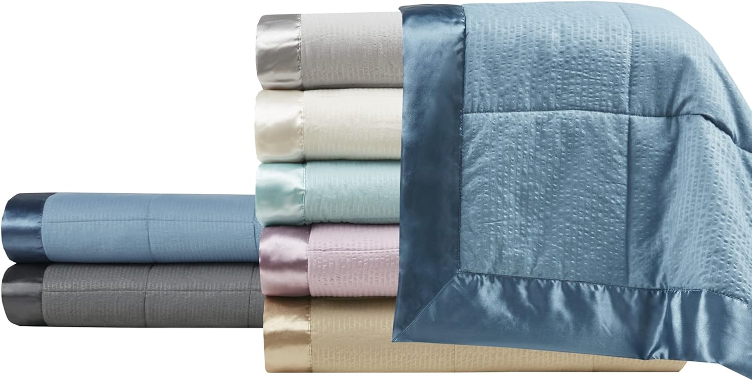 Cobija alternativa extragrande Cambria Premium, Poliéster, gris, Full Queen