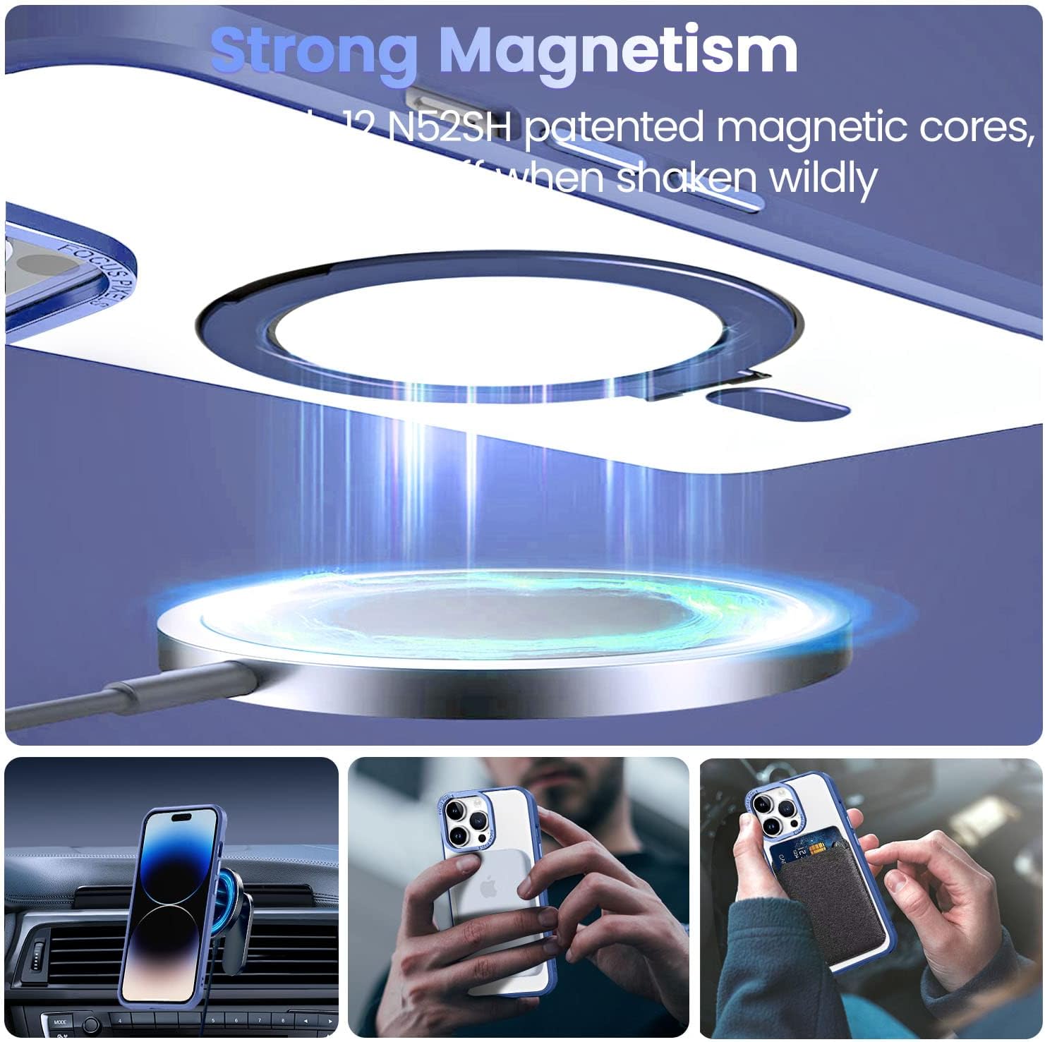 QLTYPRI Funda magnética para iPhone 13 Pro Max compatible con MagSafe con soporte invisible, delgada, translúcida mate, a prueba de golpes, funda