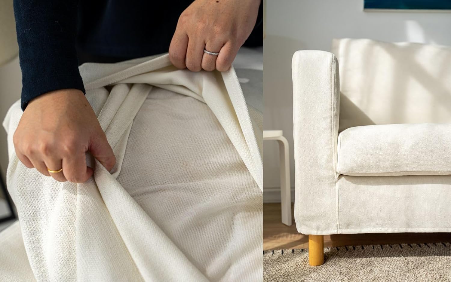 Comfort Works Fundas de sofá personalizadas Ektorp, funda de repuesto compatible con sofá IKEA Ektorp (sofá, marfil)