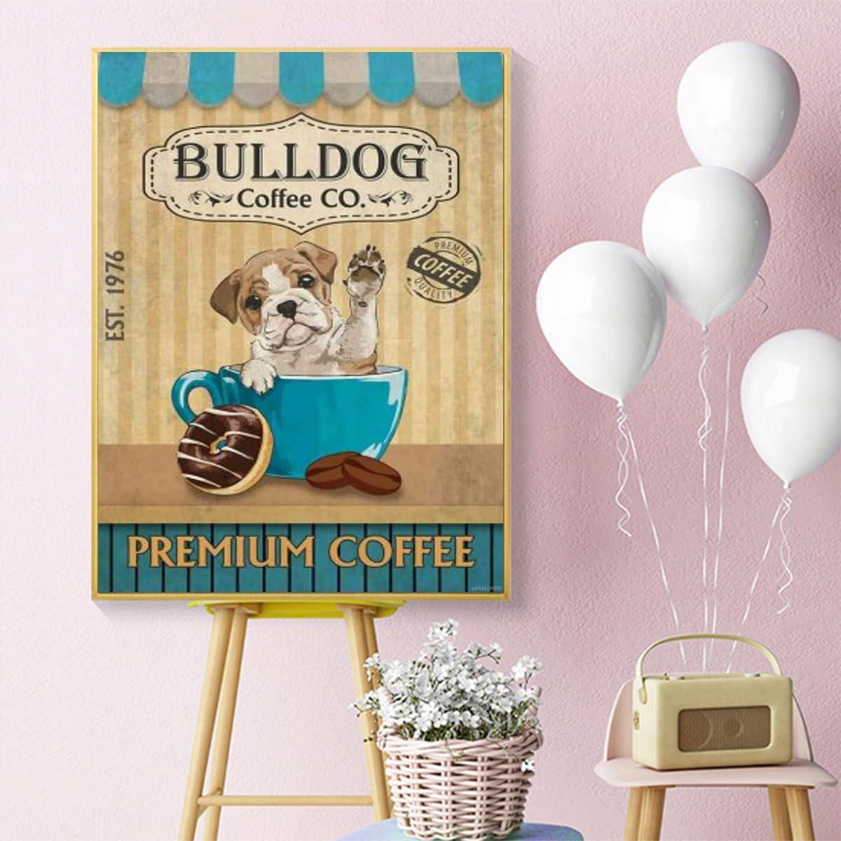 Bulldog – Kit de pintura de diamantes 5D para adultos, diseño de diamante redondo y vintage, punto de cruz, ideal para relajación y decoración de