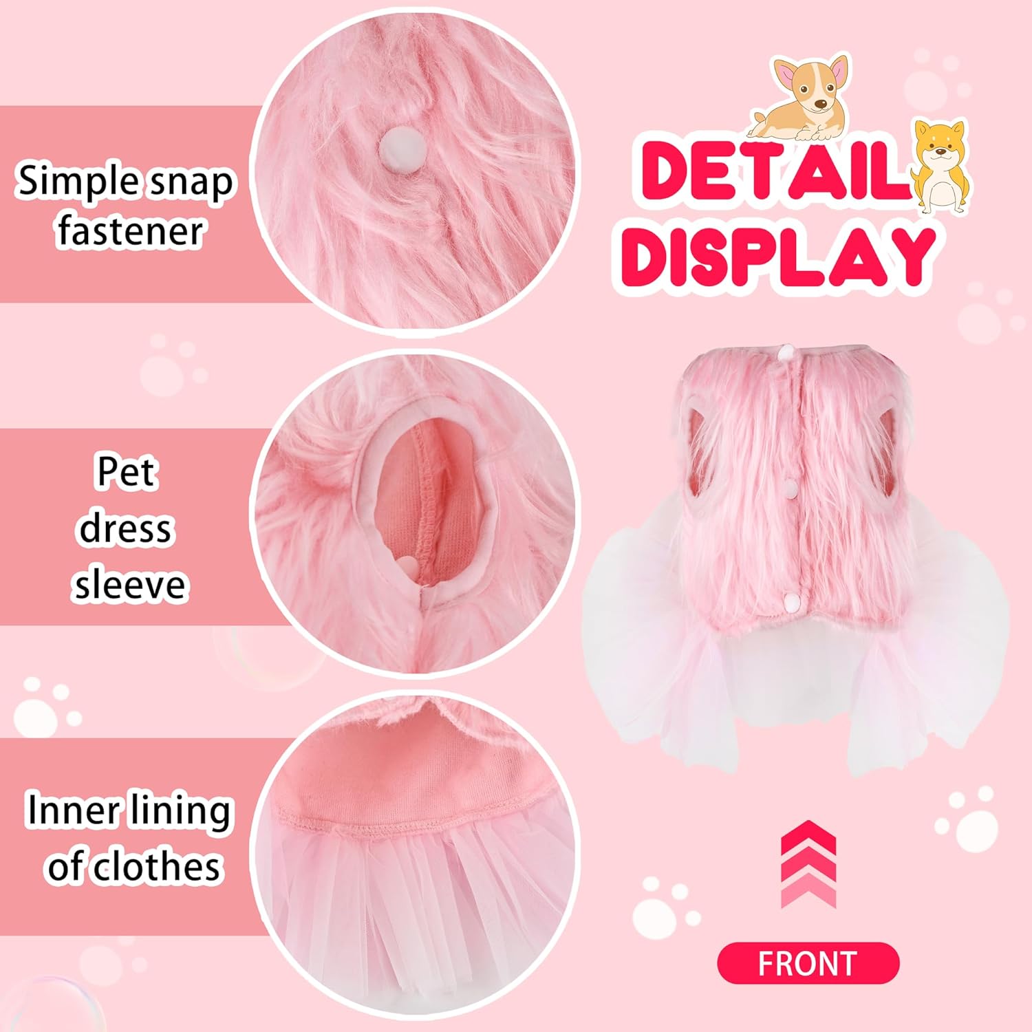 Vestido para perro, lindo vestido tutú de lujo con arnés con correa, ropa para caminar para perros, faldas de invierno para perros pequeños, niñas,