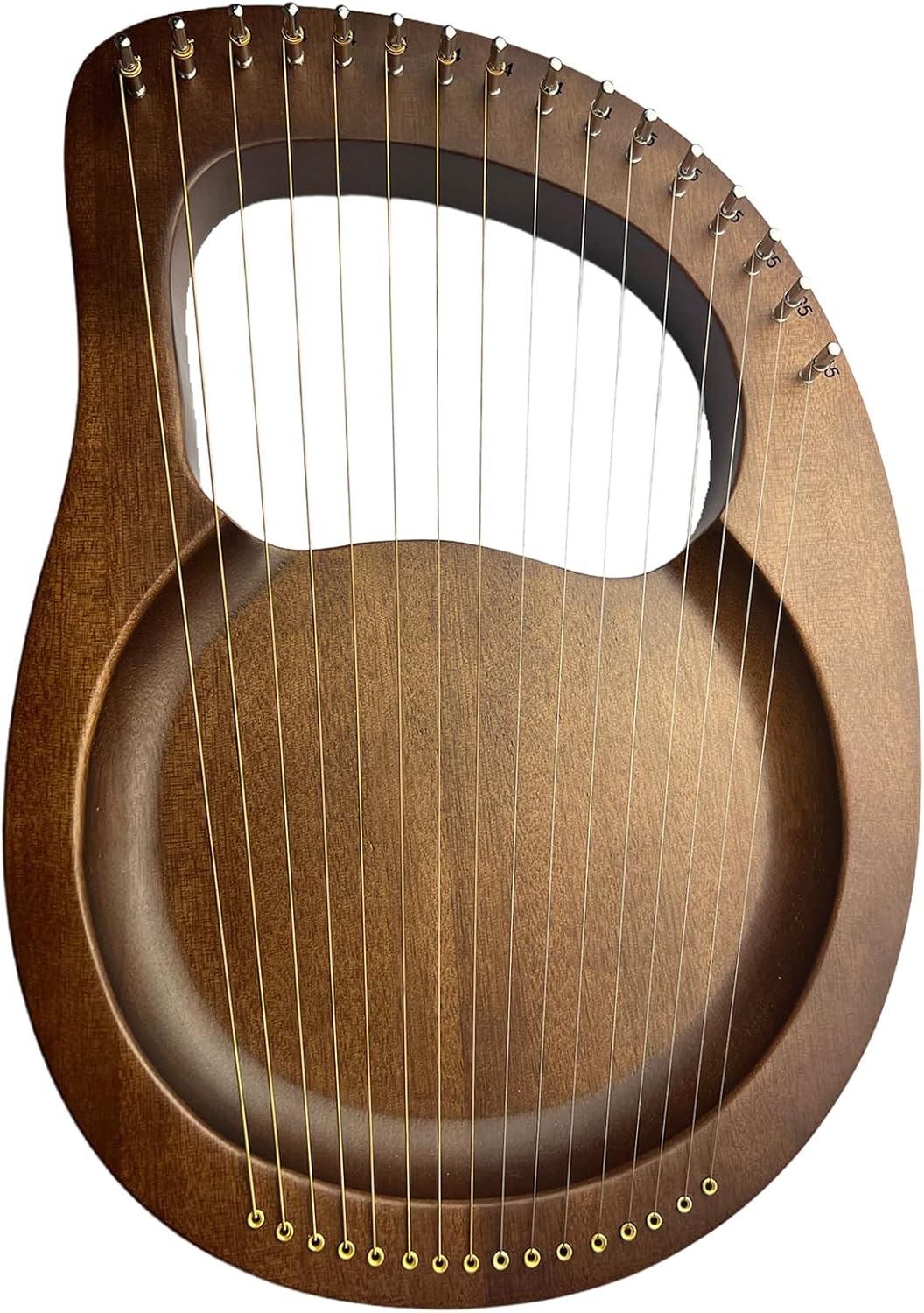 TAOSKNE Arpa de lira, 16 cuerdas de metal, hechas de caoba, con mochila, cuerdas de repuesto, llave de afinación, manual de instrucciones, púas y