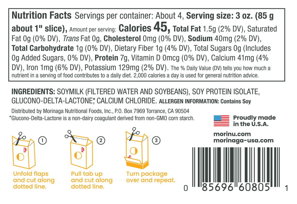 Mori-Nu Silken Tofu extra firme  Suave aterciopelado y cremoso  Bajo en grasa, sin gluten, sin lácteos, vegano, fabricado con soja sin OMG, KSA