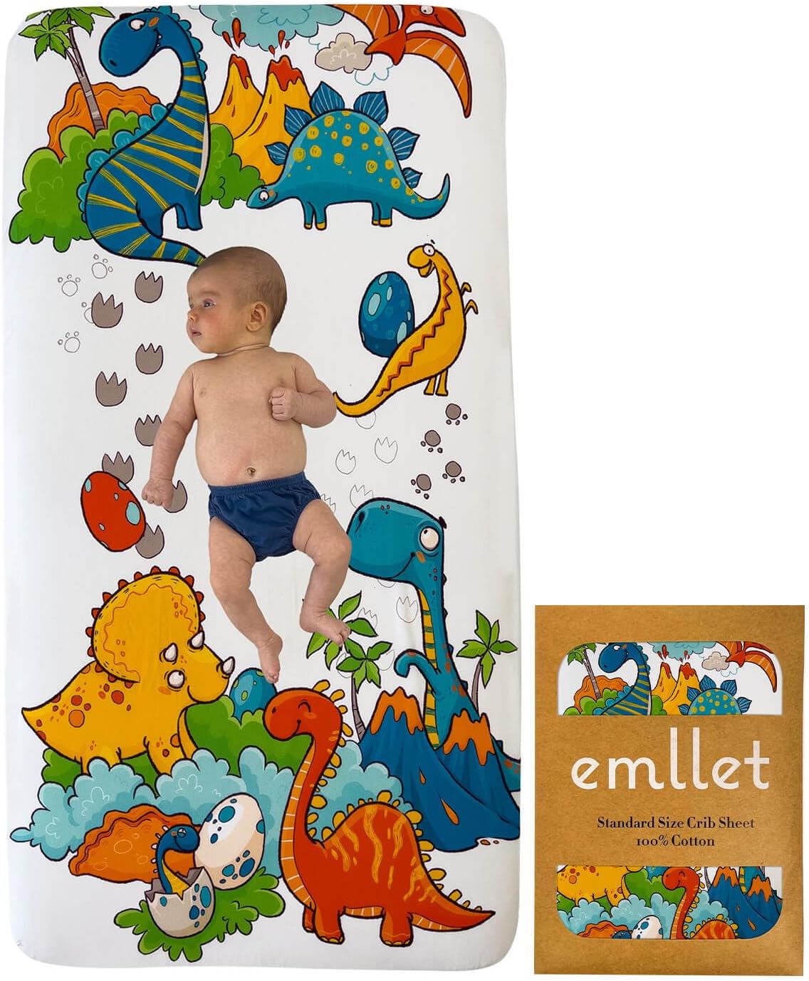 EMLLET – Sábana para cuna, tela de algodón transpirable y segura con certificación Oeko-TEX, ideal para fondos de fotos, se adapta a todos los