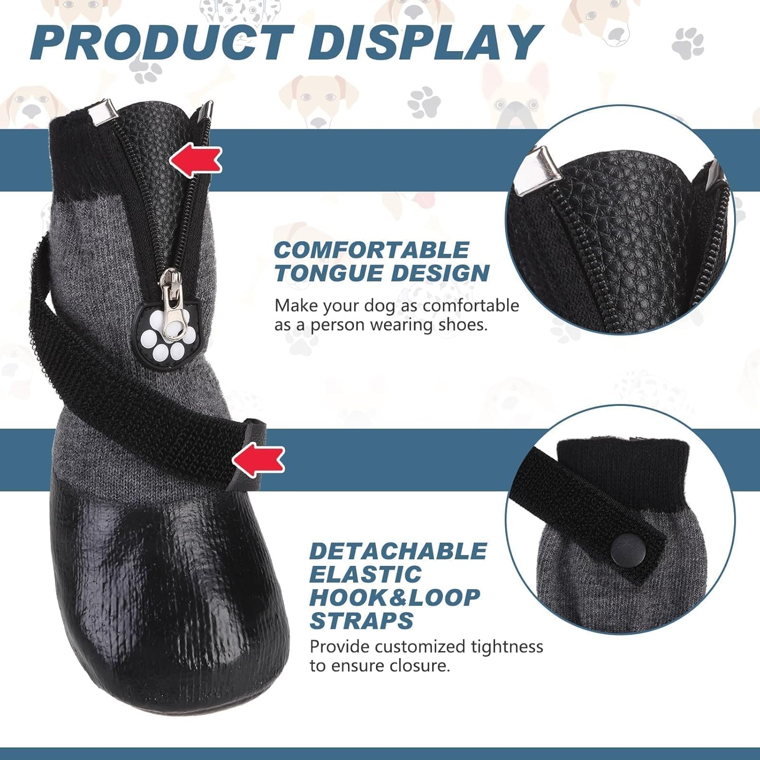 Botas para perro, calcetines impermeables para pavimento caliente, botines antideslizantes para perros, protectores de patas para suelos de madera
