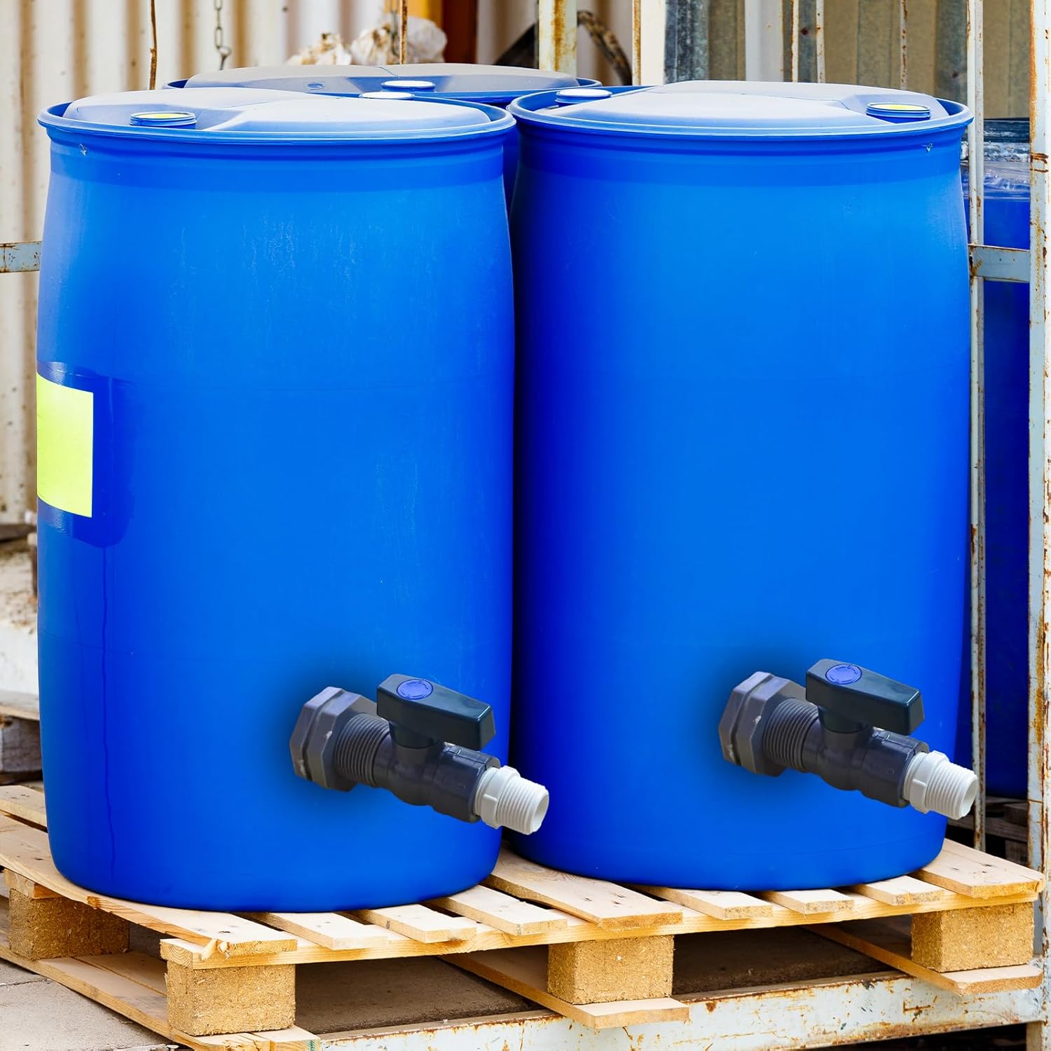 Kit de 3 espigas de barril de lluvia, barril de agua, kit de desviador de jardín de PVC con adaptador de grifo de manguera de montaje de mamparo y