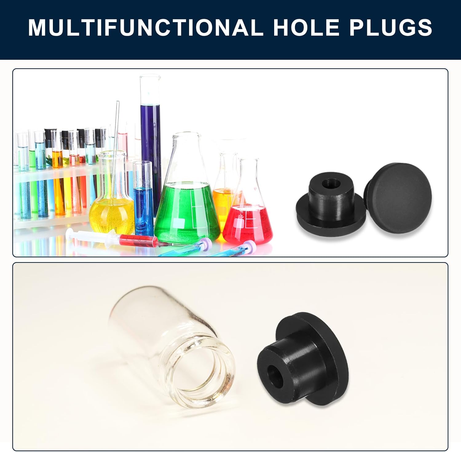 uxcell 30 agujeros de enchufe blancos, tapones de goma impermeables para botones de 0.35 pulgadas