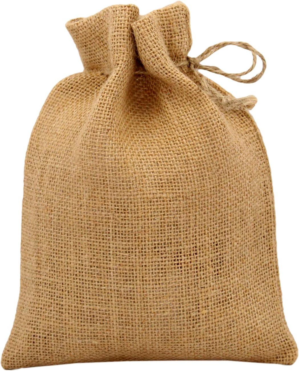 COTTON CRAFT Bolsas de regalo de yute con cordón, paquete de 24 unidades de 4 x 6 pulgadas, reutilizables, 100% arpillera de yute, versátiles,