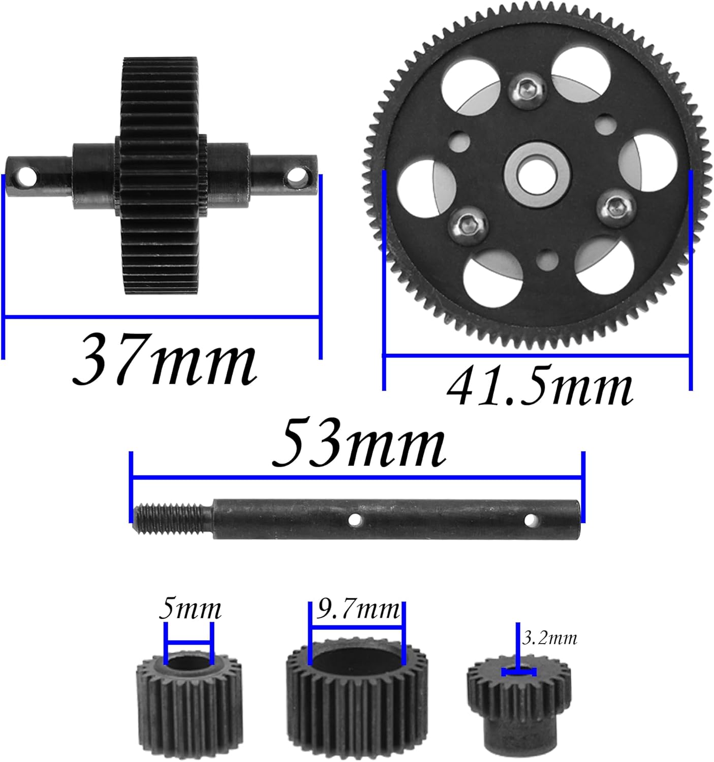 ShareGoo Juego de engranajes de acero para caja de cambios de transmisión compatible con Axial SCX10 Honcho Dingo Jeep 110 RC Crawler Car