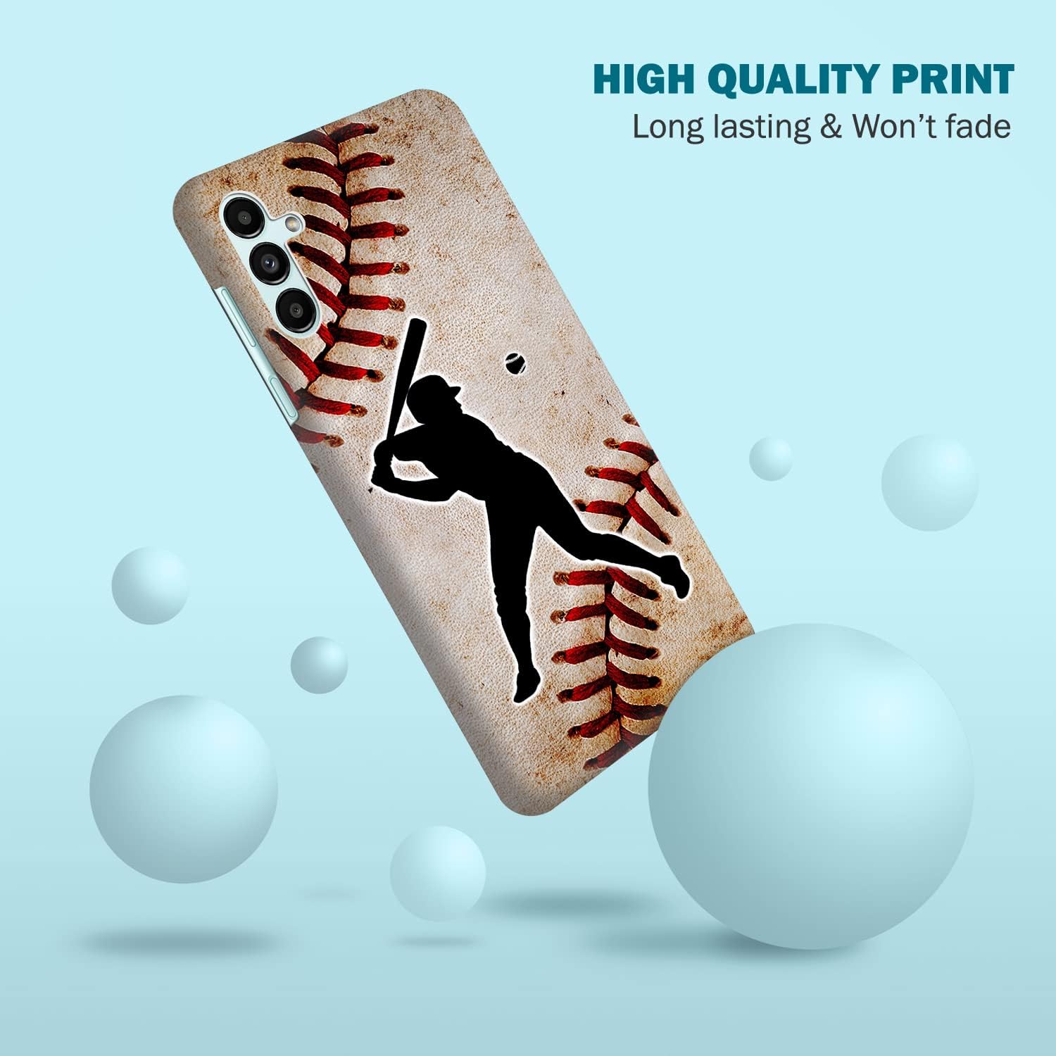Glisten – Funda para Samsung Galaxy A13 5G, funda para Samsung A13 5G – Diseño de jugador de béisbol impreso de plástico delgado a presión en la