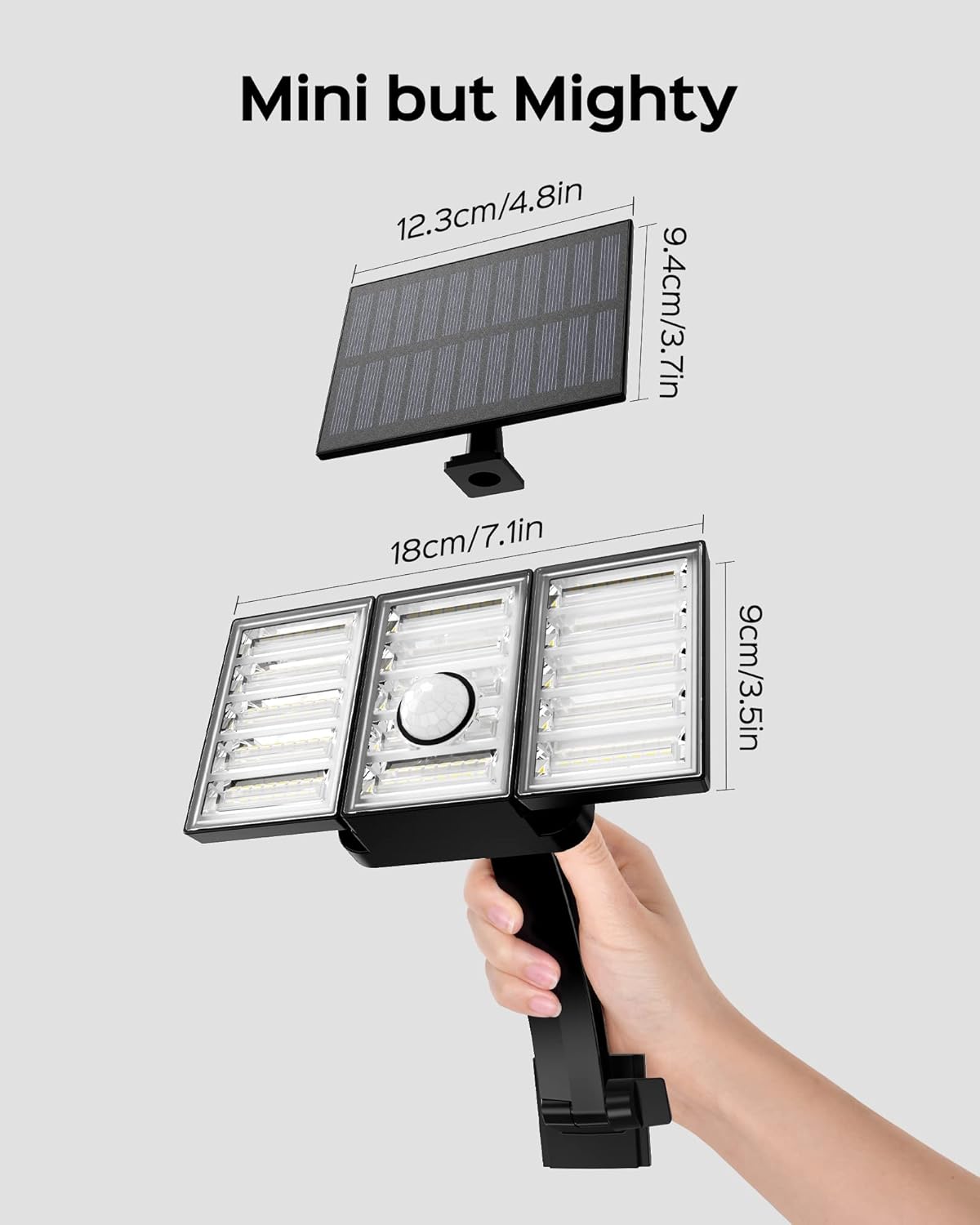 JACKYLED Luces solares para exteriores con sensor de movimiento, 2000 lm, 108 LED, luces solares de inundación para exteriores con control remoto,