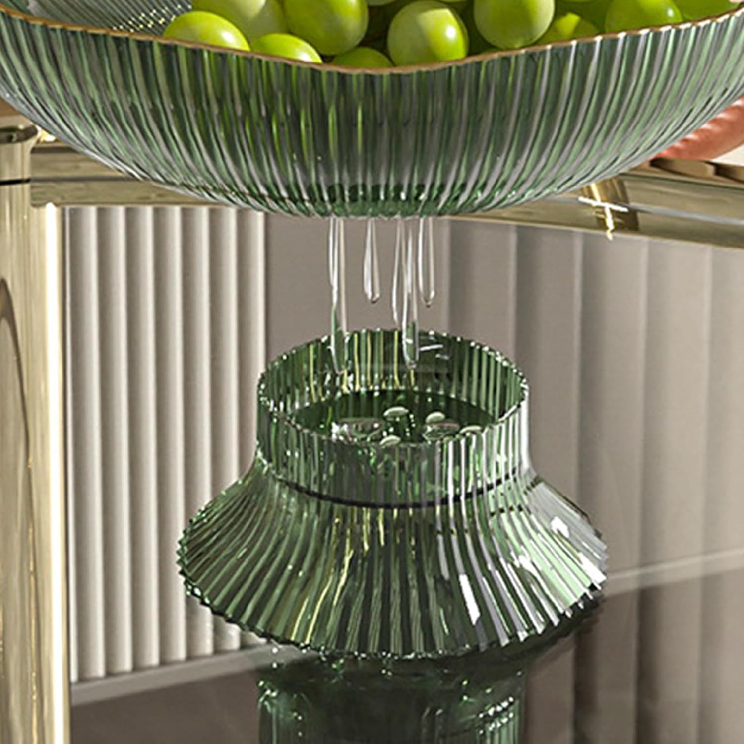 Zerodis Frutero decorativo con agujeros de drenaje, base desmontable, pedestal, frutero para mesa, encimera, cuencos decorativos de frutas para el