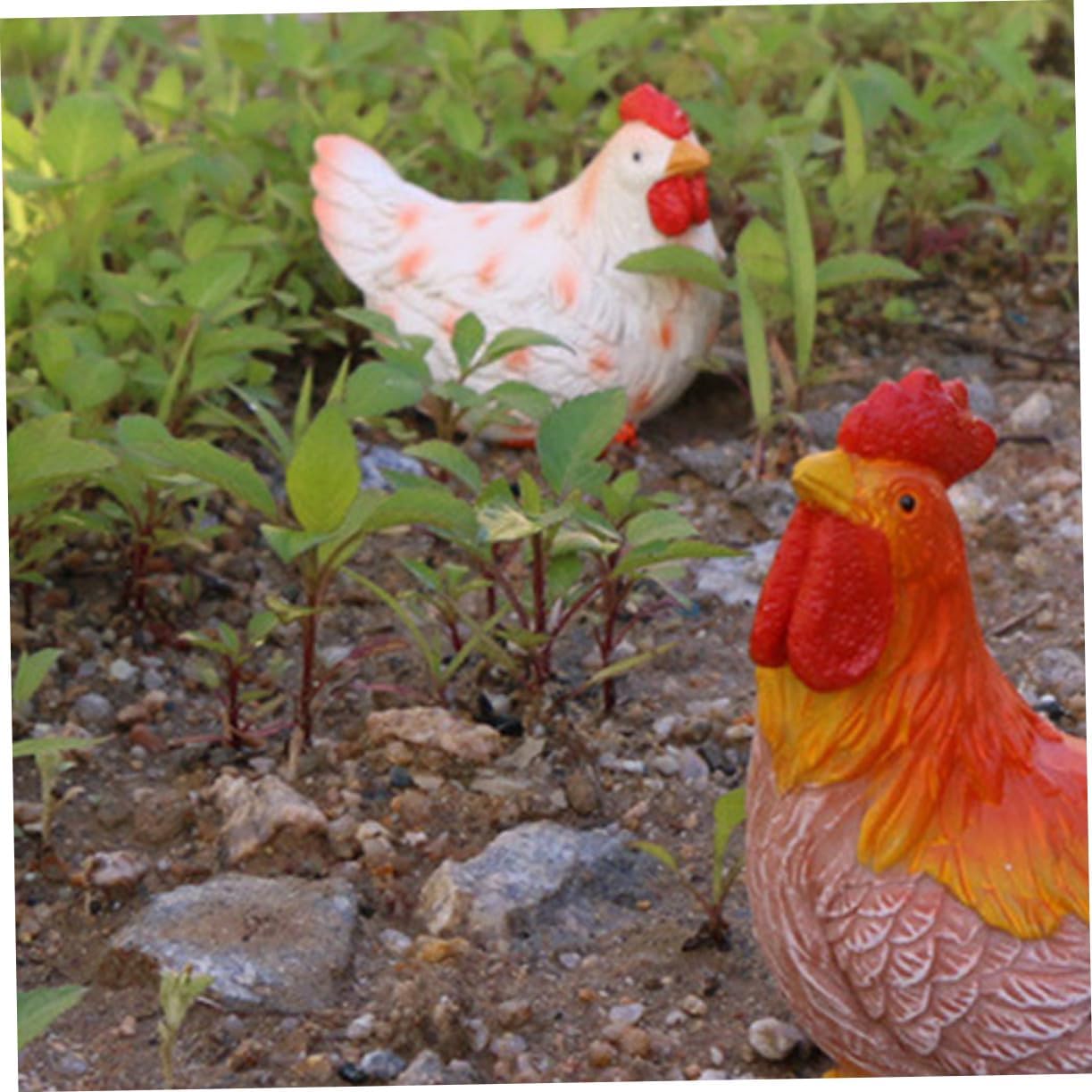 Estatuas de pollo mini estatuas de pollo figuras de jardín de animales figura de pavo Figuras de gallo de pollo escultura de animales de granja