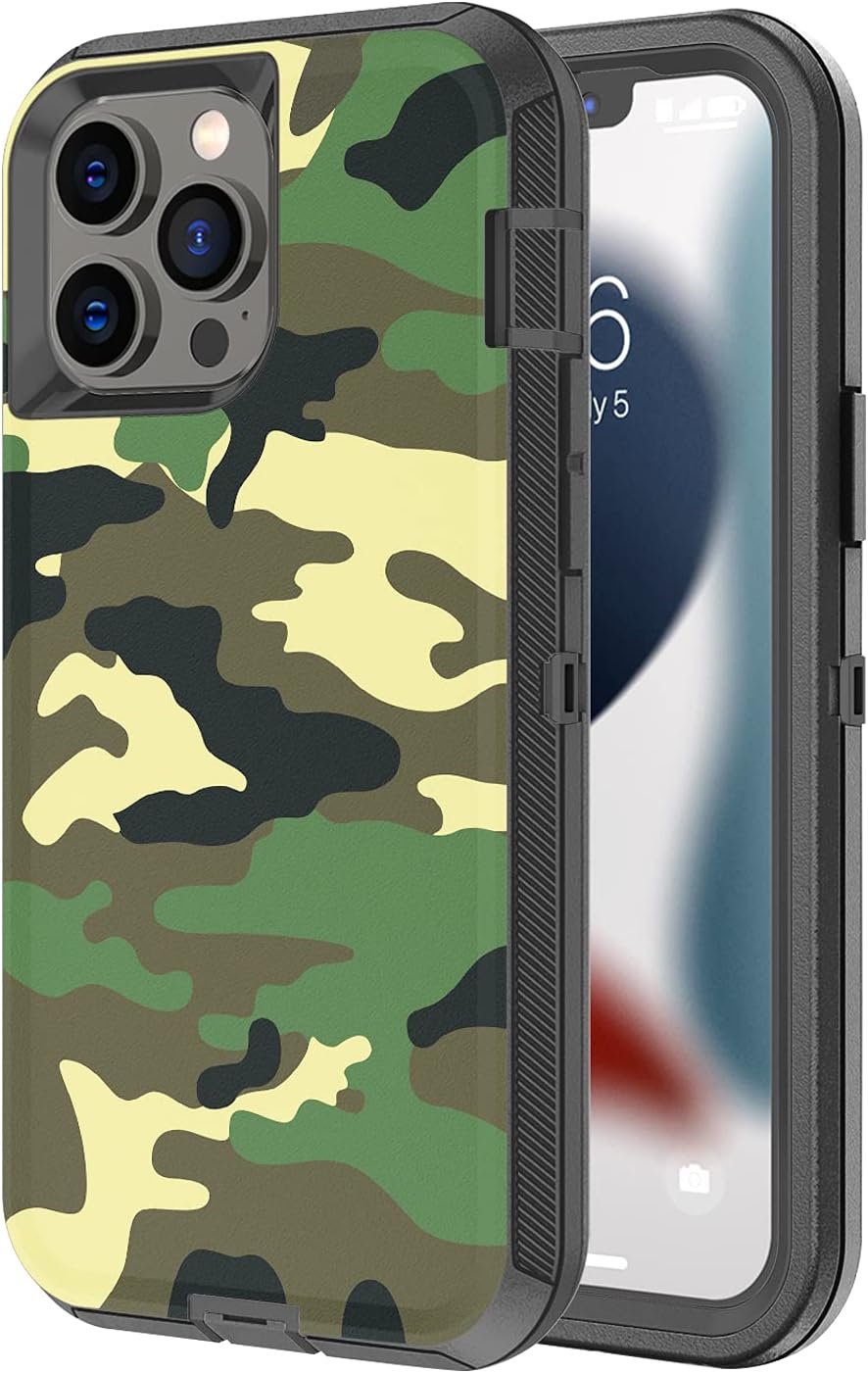 Funda compatible con iPhone 13 Pro, protección contra caídas, cuerpo completo, resistente, a prueba de golpes, a prueba de polvo, militar,
