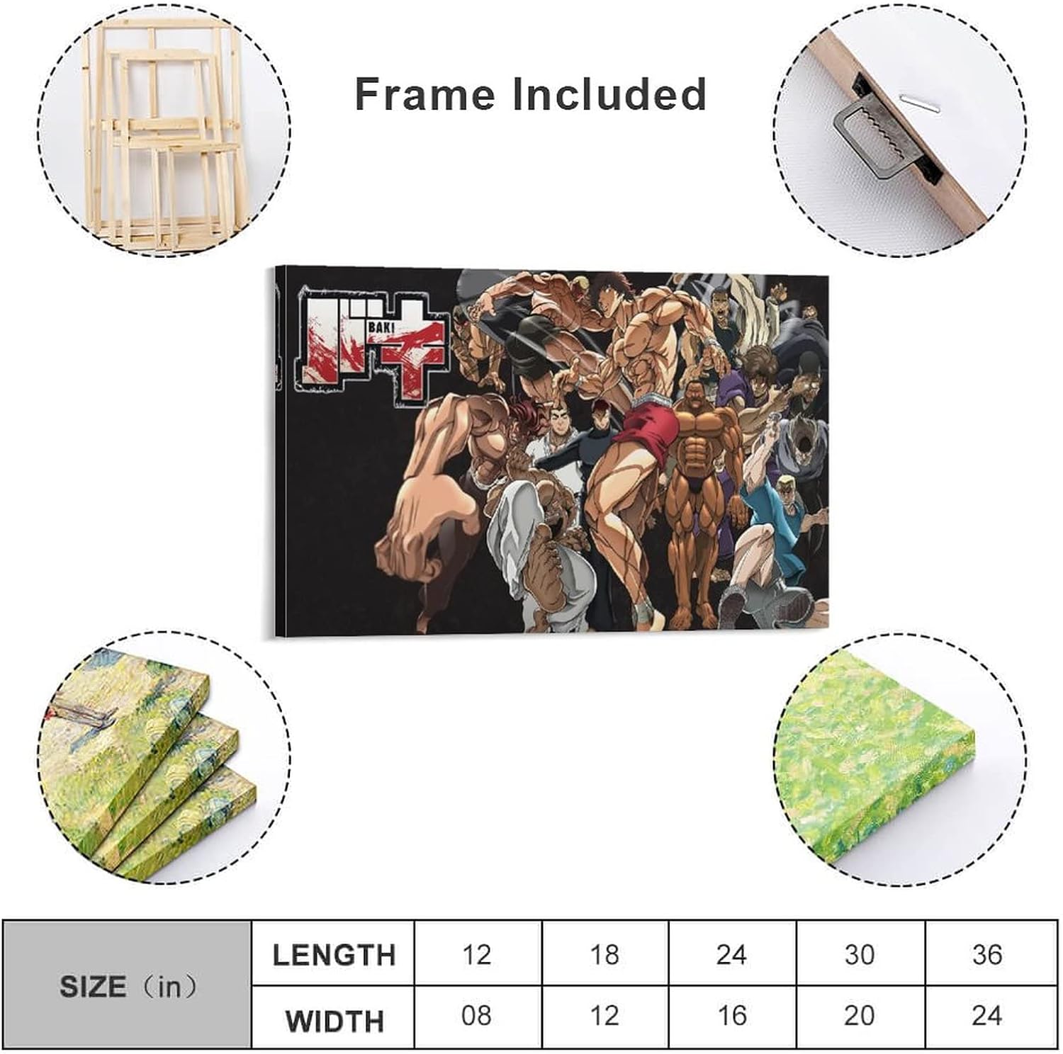 Baki Hanma – Póster de anime para habitación de niños, pósteres geniales para pared, lienzo, decoración de pared, decoración del hogar, decoración
