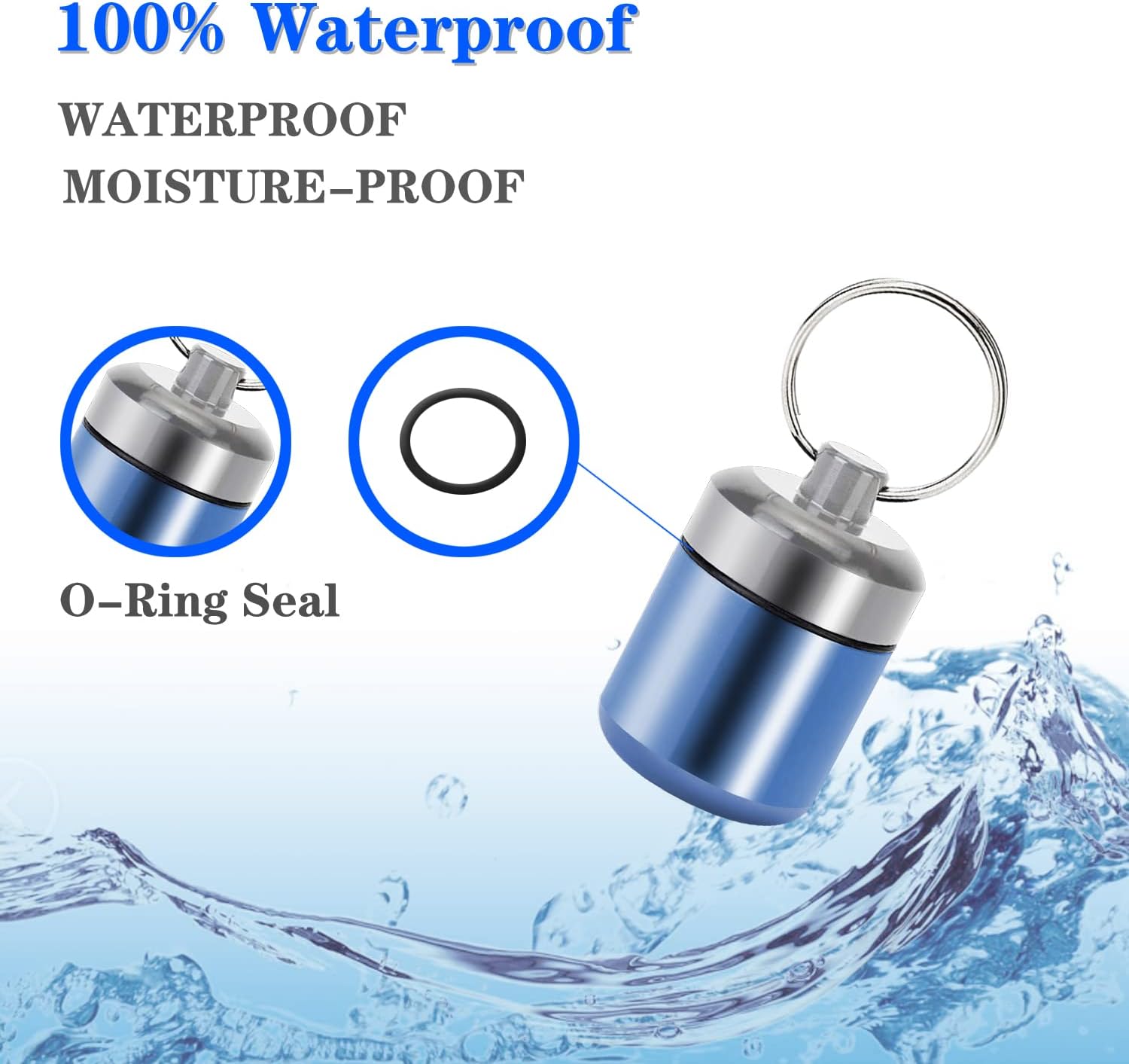 Pastillero para llavero, portátil, de aleación de aluminio, impermeable, pastilleros para bolso, pequeños pastilleros para viajes al aire libre,