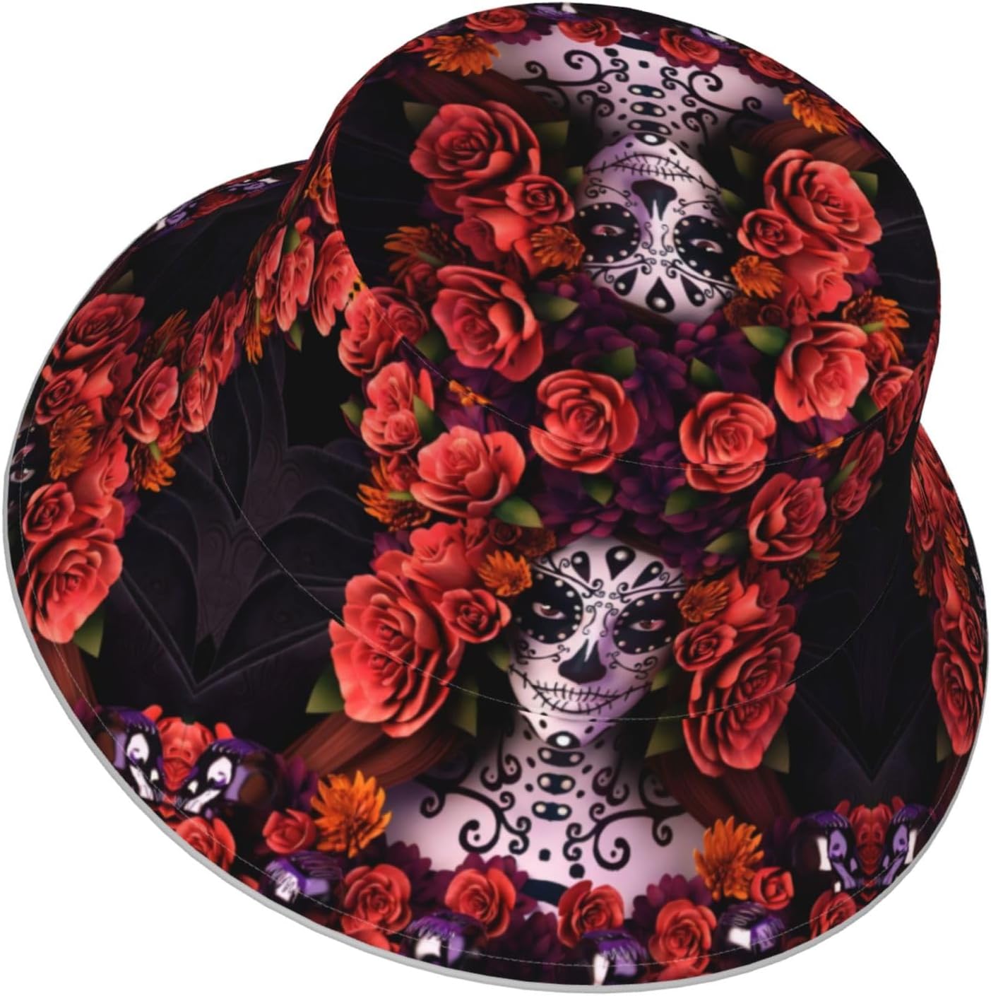 YYHHAOFA Sombrero de pescador reflectante sombrero ligero y transpirable para viajes, senderismo y actividades al aire libre, Día de los Muertos,