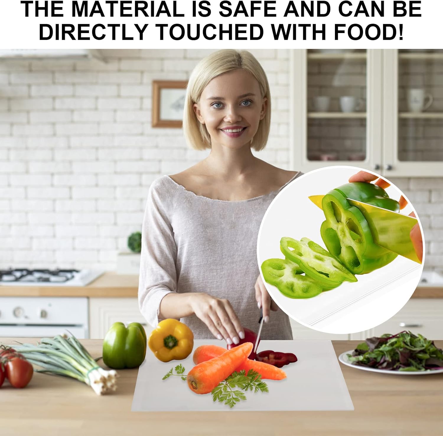 Tablas de cortar acrílicas para encimera de cocina, tabla de cortar acrílica antideslizante transparente, tabla de cortar acrílica con borde de