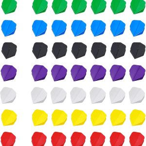 CHGCRAFT 70 vuelos de dardos de 7 colores estándar de repuesto para dardos de punta de acero y dardos de punta suave, 1.693 x 1.417 x 0.020 in CHGCRAFT 70 vuelos de dardos de 7 colores estándar de repuesto para dardos de punta de acero y dardos de punta suave, 1.693 x 1.417 x 0.020 in