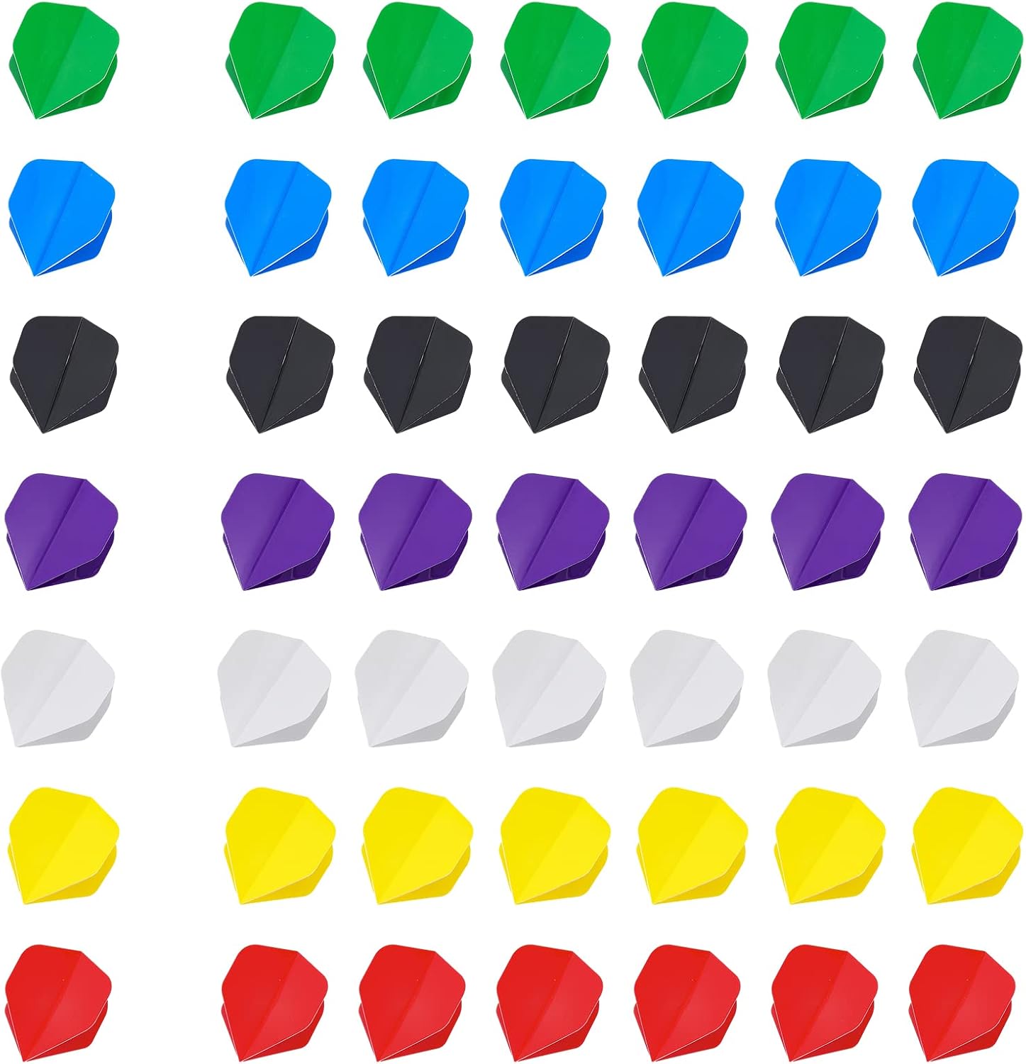 CHGCRAFT 70 vuelos de dardos de 7 colores estándar de repuesto para dardos de punta de acero y dardos de punta suave, 1.693 x 1.417 x 0.020 in