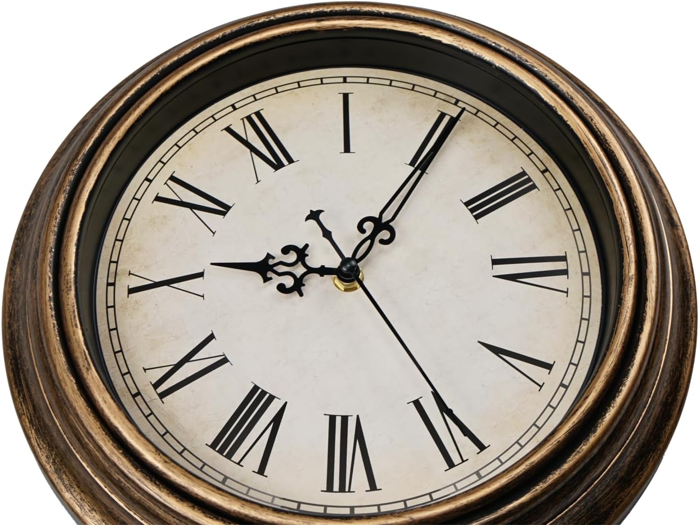 Reloj de pared vintage, 10 pulgadas, retro, silencioso, sin tictac, números romanos, fácil de leer, reloj de cuarzo de calidad, funciona con pilas,