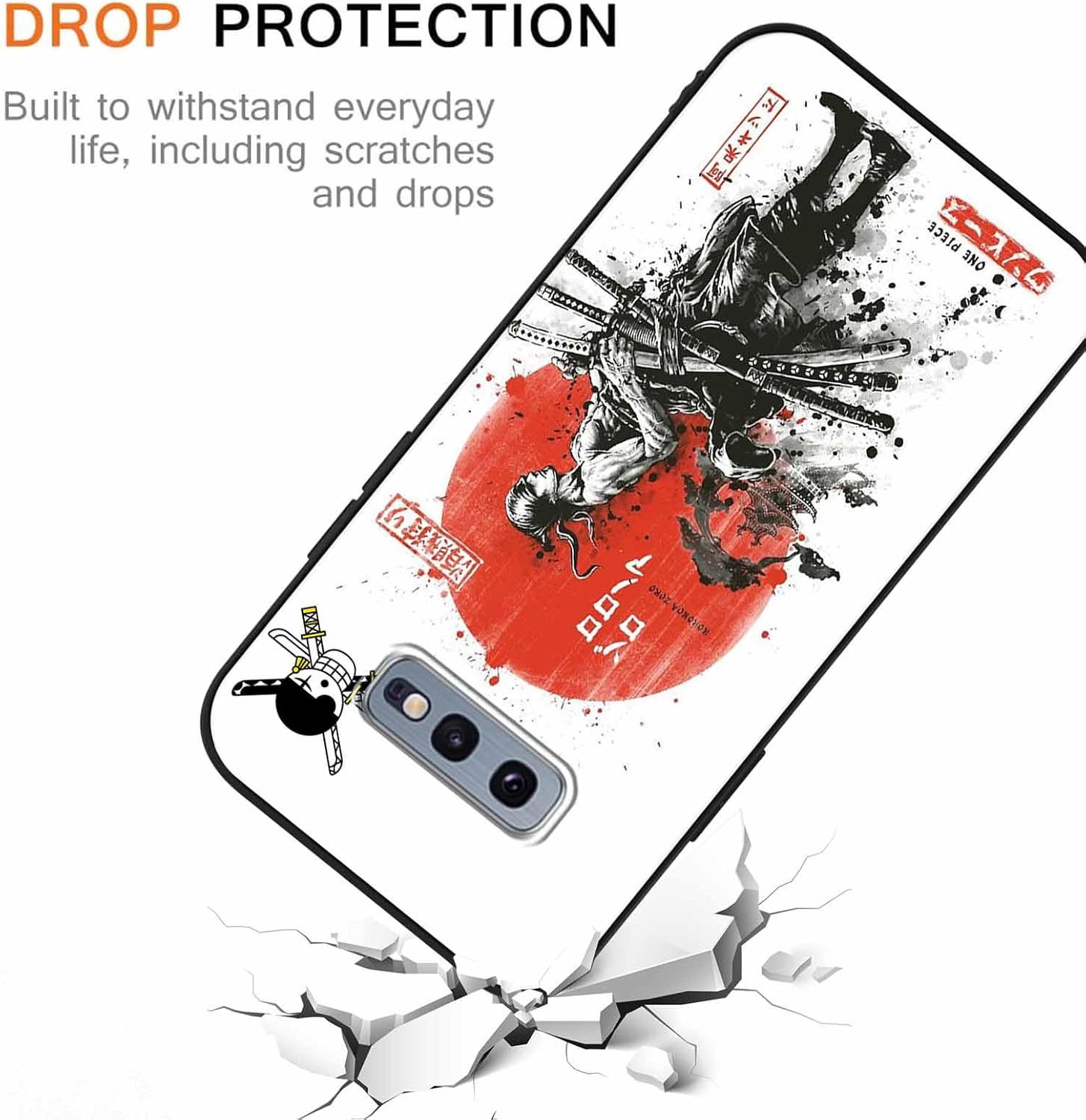 Paquete de 2 fundas de silicona para Samsung Galaxy S10e de 5.8 pulgadas, estampado de personajes de dibujos animados de anime japonés para hombres,