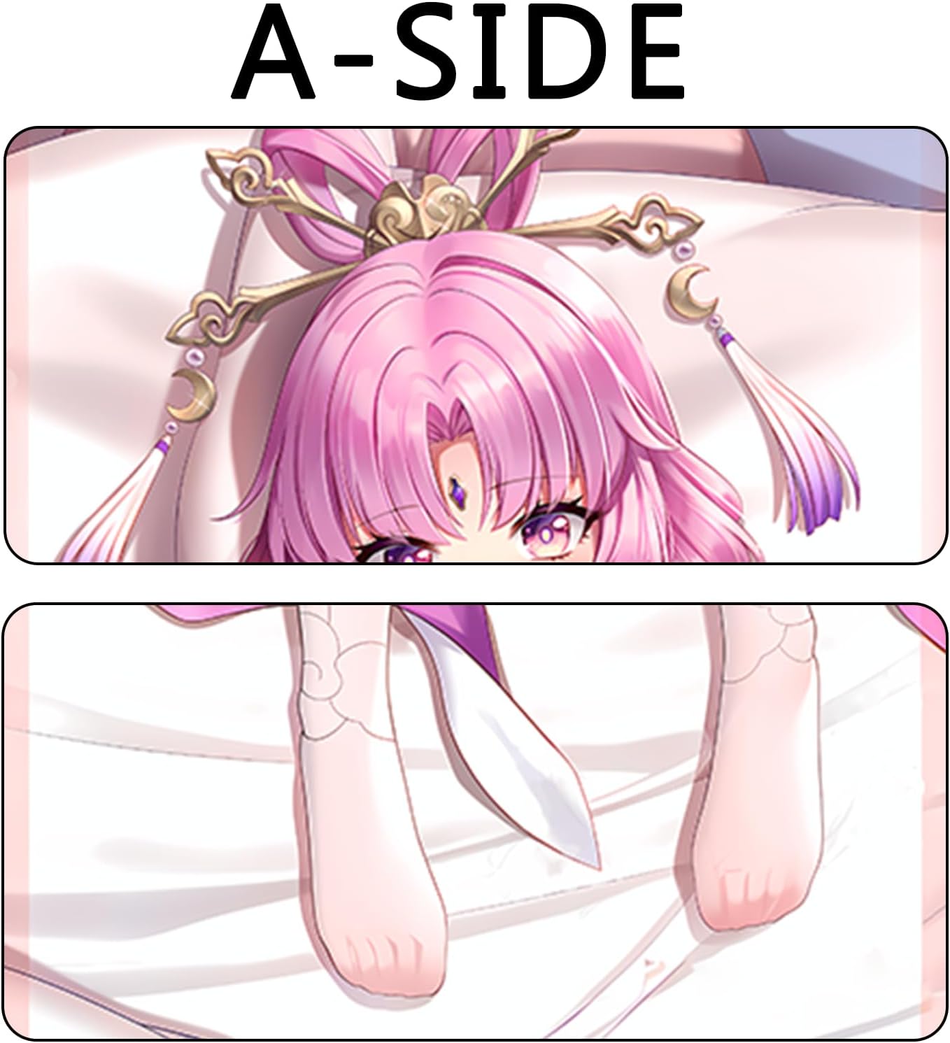 Fu Xuan – Funda de almohada corporal de 2 WT para abrazar suave Honkai Star Rail de doble cara impresa Waifu Girl Dakimakura 59 x 20 pulgadas