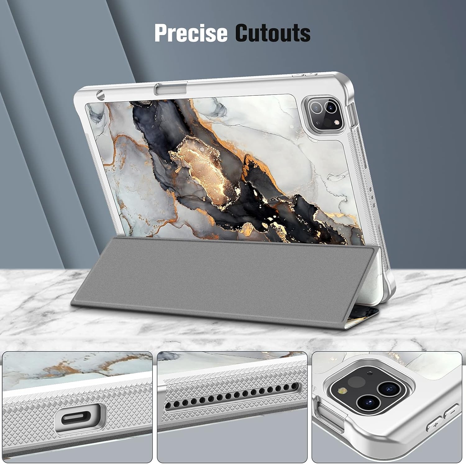 Fintie SlimShell – Funda para iPad Pro de 11 pulgadas (4  3 generación) 20222021  Funda trasera de TPU suave y flexible con soporte para lápiz,
