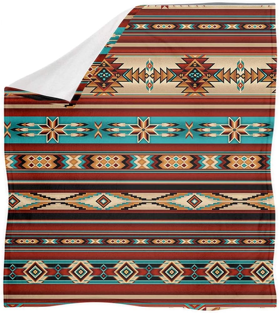 Frestree Southwestern Native Navajo – Manta de franela de estilo indio para el hogar, oficina, decoración al aire libre, para niños y adultos,