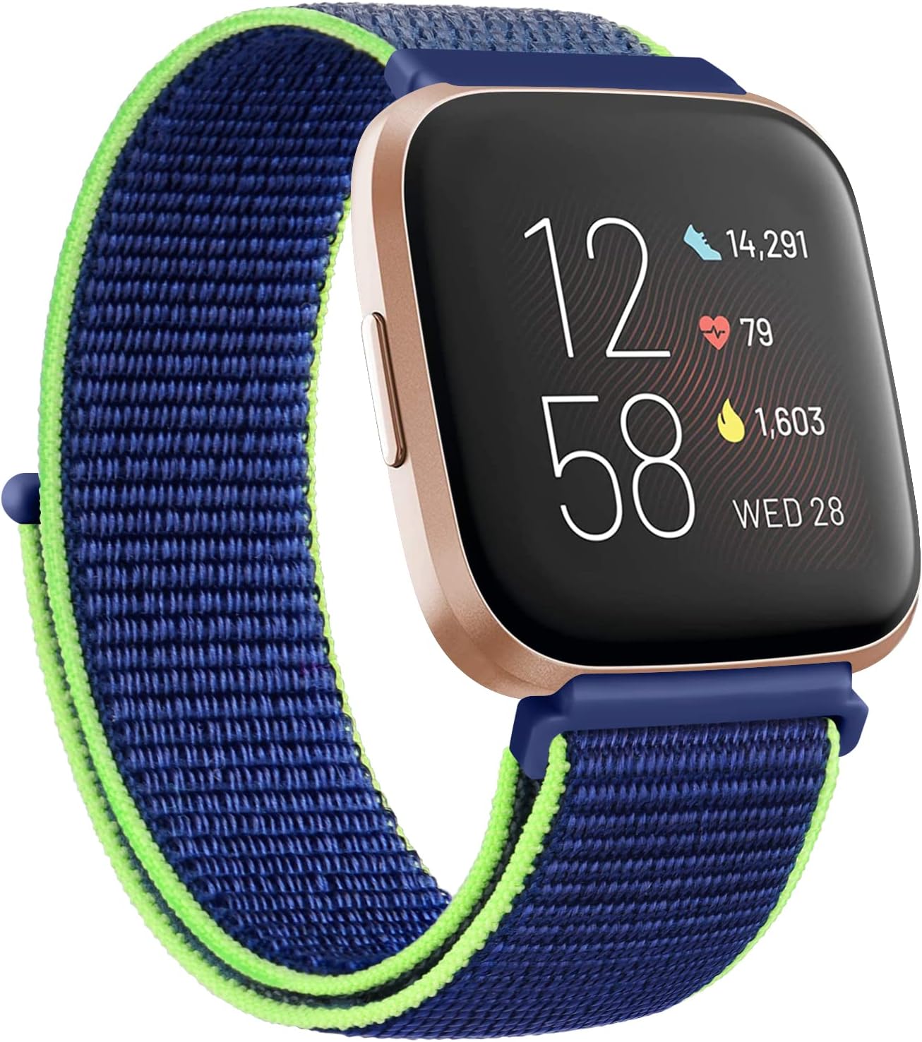 Bandas de nailon compatibles con Fitbit Versa 2, Fitbit Versa Lite, Fitbit Versa, correa de repuesto suave ajustable transpirable para mujeres y