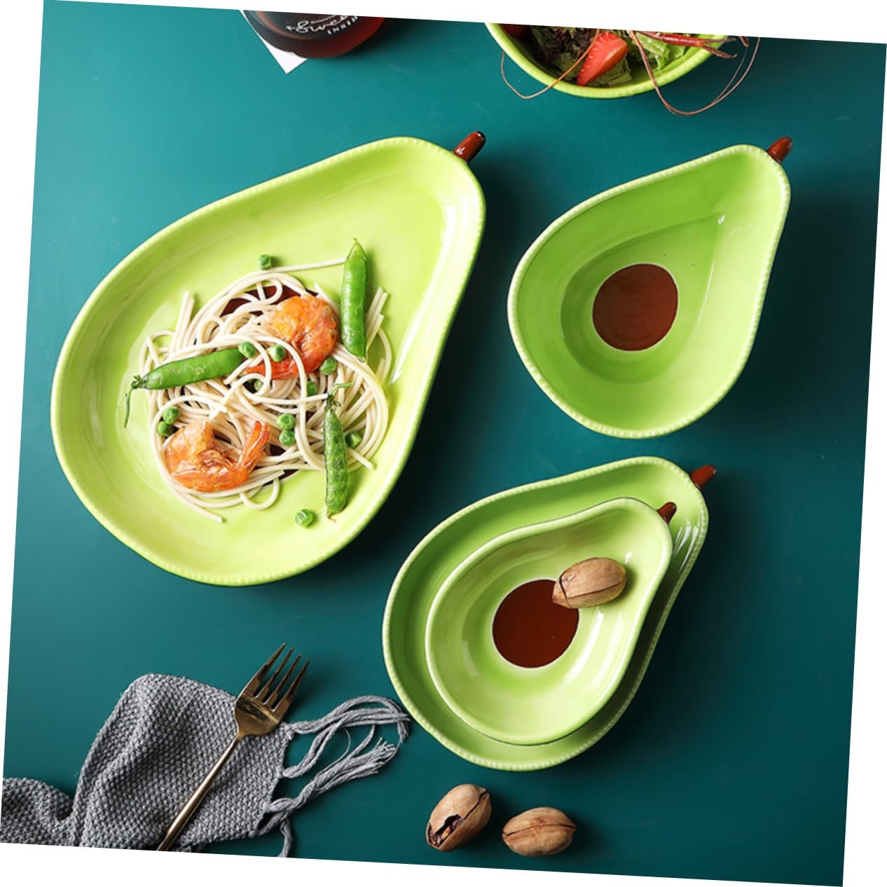 BESTOYARD 3 unids plato de aguacate bandeja mini platos bandejas de frutas contenedores de decoración de frutas platos ensalada postre platos salsa