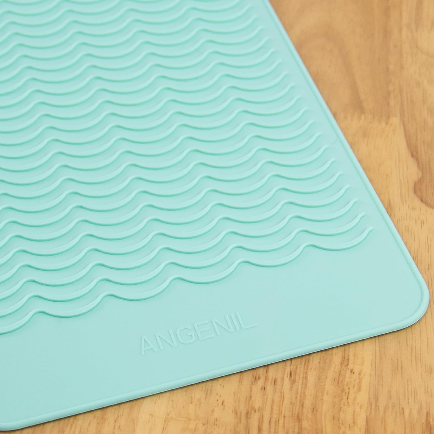 ANGENIL Plancha plana de viaje para alisar el cabello, alfombrilla de calor grande para rizador, alfombrilla de silicona resistente al calor, para