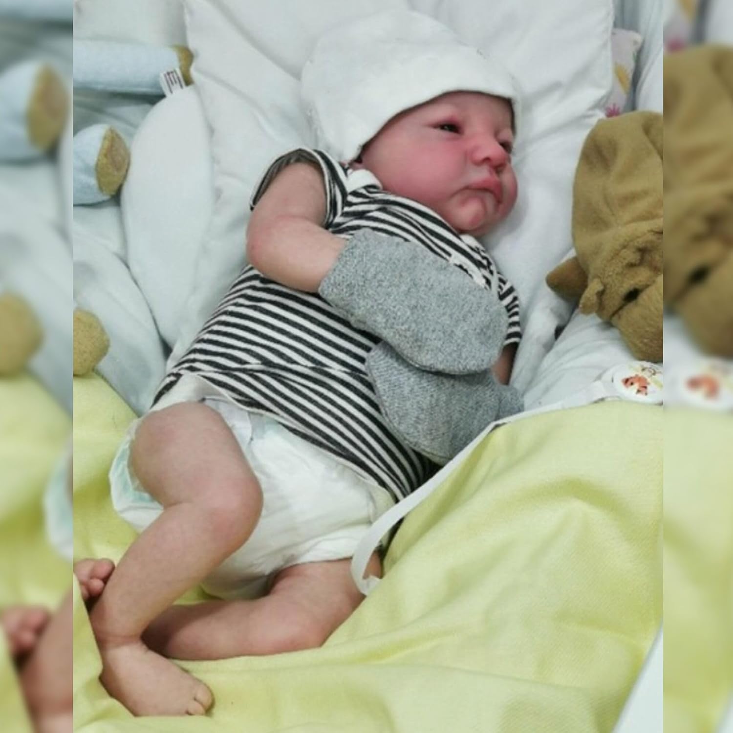 cosheng Muñecas de bebé Reborn de silicona de cuerpo completo para niños, 19 pulgadas, muñeca realista recién nacida, juguete de silicona para niños