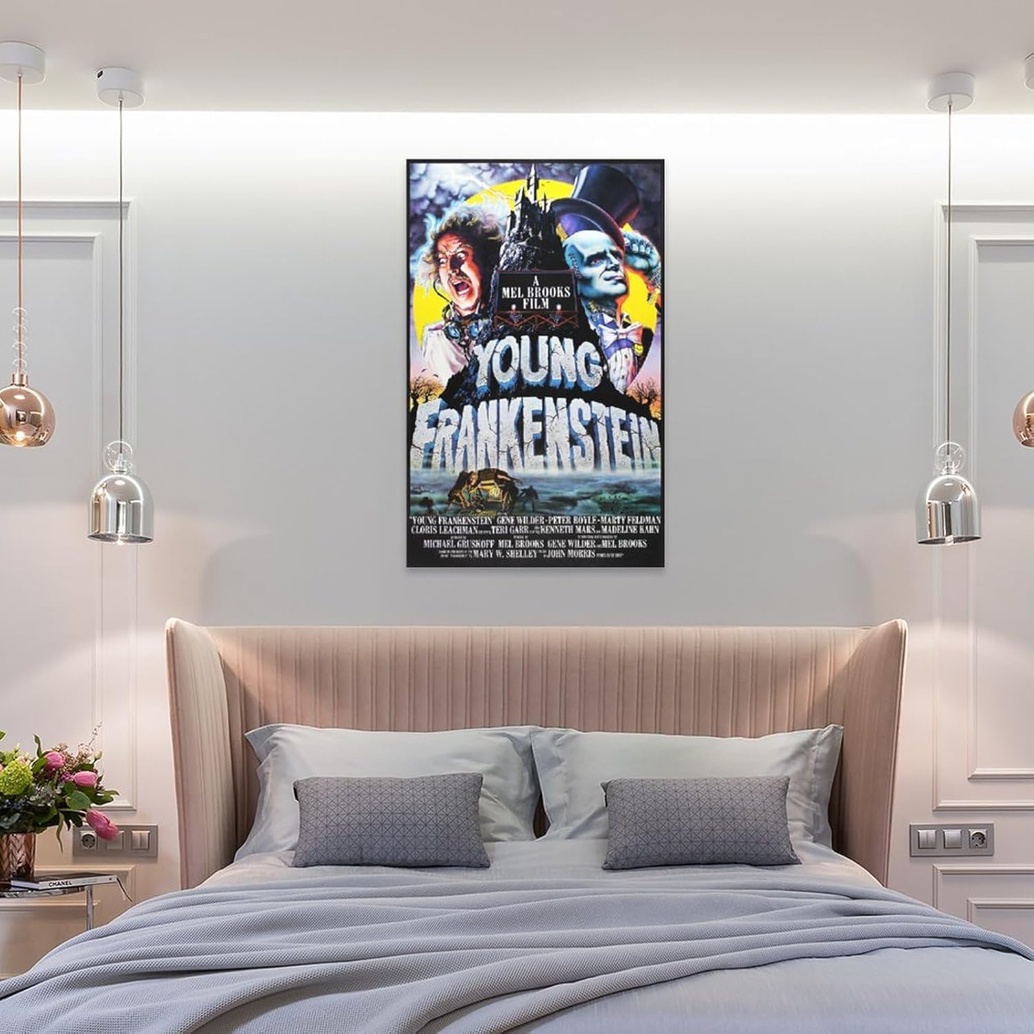 Póster de película de Young Frankenstein, póster estético de terror, pinturas artísticas en lienzo, decoración de pared, decoración del hogar, sala