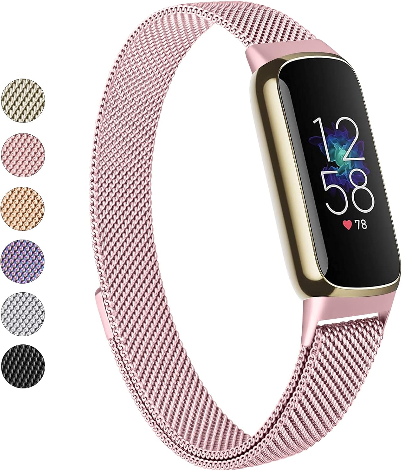 Correa de metal compatible con Fitbit Luxe Bands, correa de repuesto ajustable de malla de acero inoxidable para Fitbit LuxeLuxe Special Edition