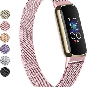 Correa de metal compatible con Fitbit Luxe Bands, correa de repuesto ajustable de malla de acero inoxidable para Fitbit LuxeLuxe Special Edition Correa de metal compatible con Fitbit Luxe Bands, correa de repuesto ajustable de malla de acero inoxidable para Fitbit LuxeLuxe Special Edition